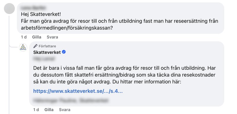 Foto: Skärmavbild Facebook/Skatteverket Foto: Skärmavbild Facebook/Skatteverket